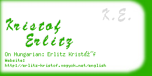 kristof erlitz business card